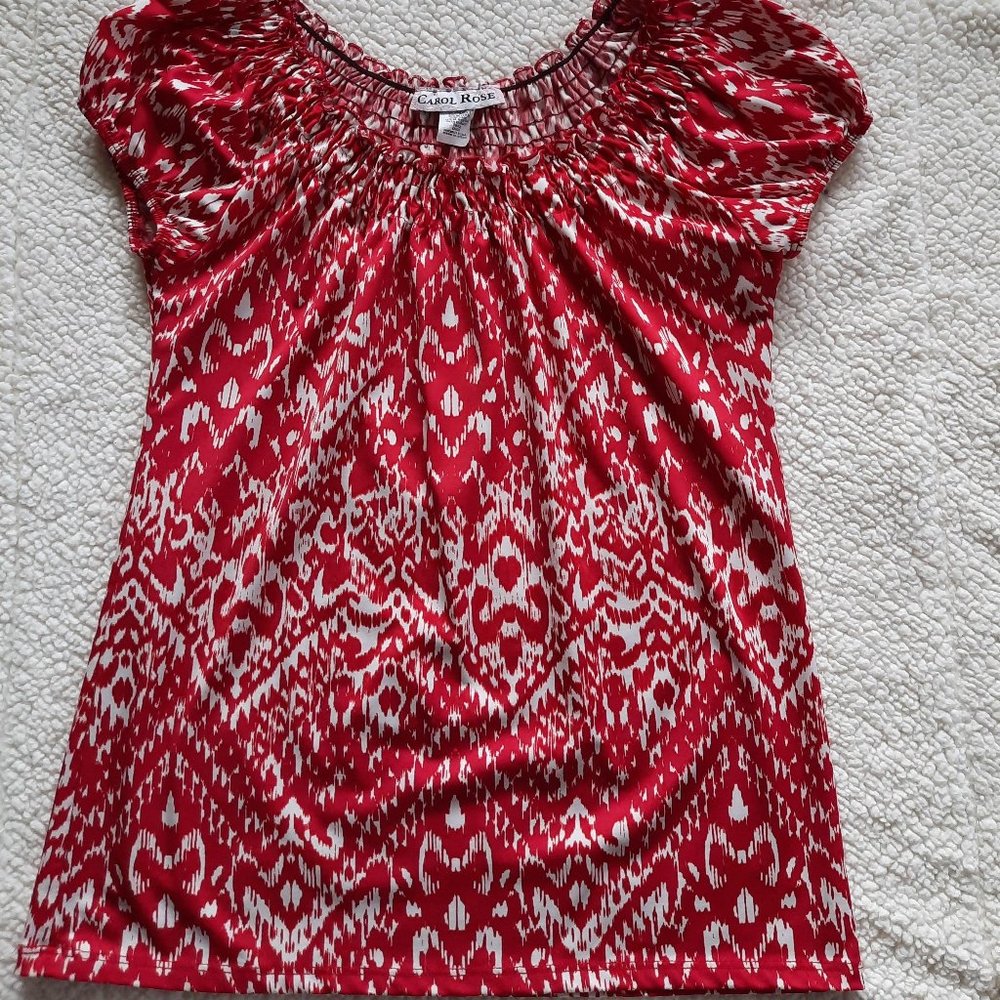 Carol Rose Red and White Top S